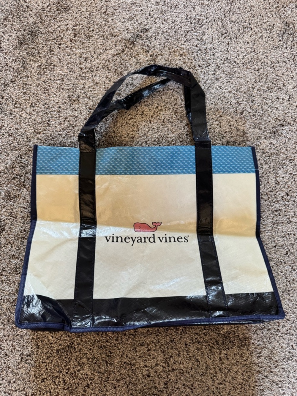 VINEYARD VINES Reusable Tote Shopping Beach Bag Whale Logo GUC Read